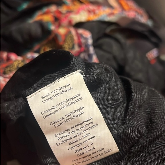 Anthropologie Tanvi Kedia Black Embroidered Bohemian A-Line Dress Size 2 - Picture 11 of 12